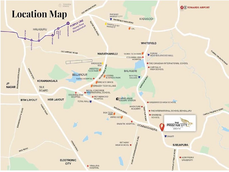 Prestige Smart City Location Map